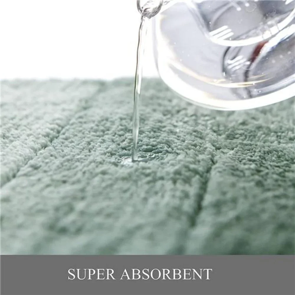 3Pcs Ombre Bathroom Rugs Set with U-Shaped Mat, Non Slip,Quick Drying,Ultra Soft